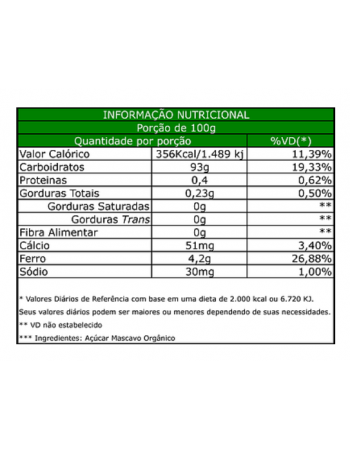 Açúcar Mascavo - ORGANIC - 500g