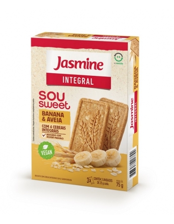 Biscoito Banana e Aveia Integral - SOUSWEET JASMINE - 3 x 25g