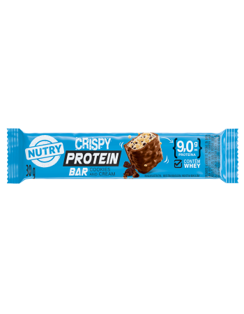 Barra De Proteína Crispy Cookies And Cream - Nutry - 3 X 30g