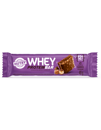 Barra de Proteínas e Whey Avelã com Chocolate - Nutry - 10 x 40g