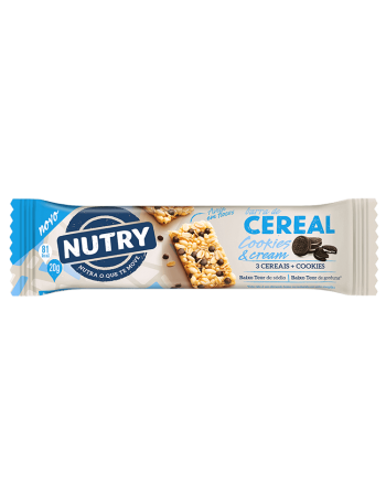 Barra de Cereais Cookies & Cream - Nutry - 3 x 20g