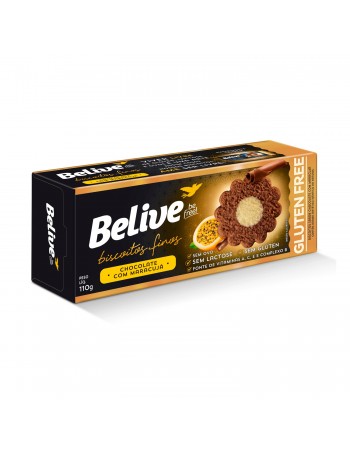 Biscoitos Finos Maracujá E Chocolate - Belive - Caixeta De 110G