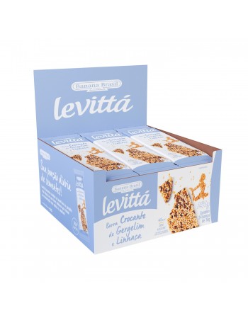 Barra Sementes Gergelin Linhaça Levittá- Banana Brasil- Display 24x10g