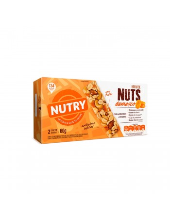 Barra De Nuts Nutry Damasco - Nutrimental - Caixeta Com 2 Unidades De 30G