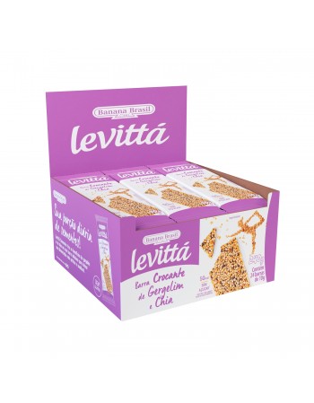 Barra Sementes Gergelin Chia Levittá - Banana Brasil - Display 24x10g