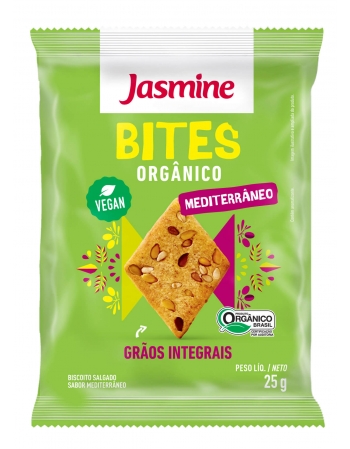 Biscoito Mediterrâneo Integral Orgânico Bites - Jasmine- Display 8X25g
